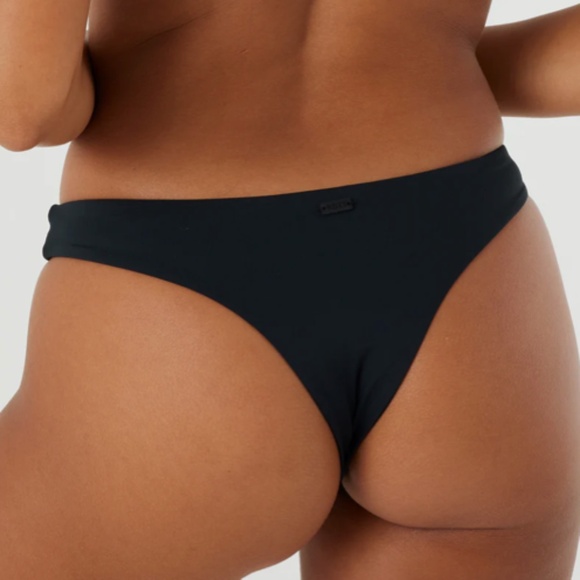 Roxy SD Beach Classics Tanga Bikini Swim Bottom Black - Picture 2 of 5